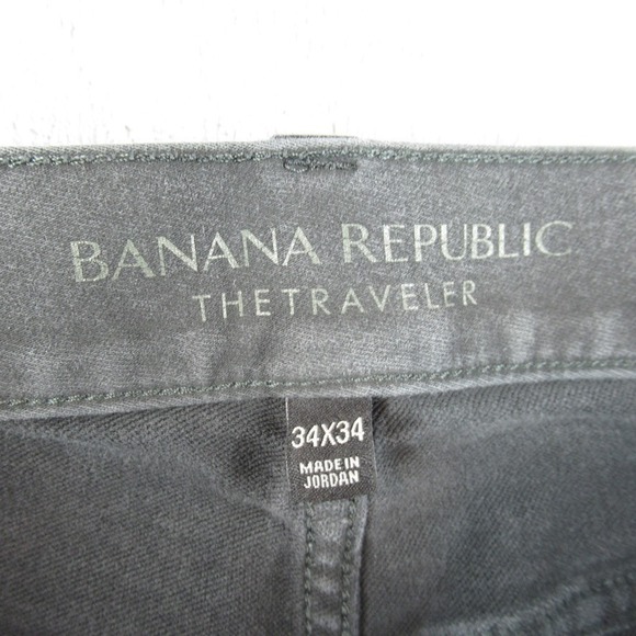 Banana Republic The Traveler Skinny Jeans Mens 34x34 Dark Gray Stretch Pants - Picture 2 of 12